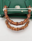Pre-Loved Diana Bamboo Tote Leather Mini with Gold Hardware, Green