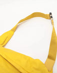 Pre-Loved Padded Nylon Triangle Sling Sling Bag Nylon with Silver Hardware, Yellow