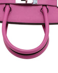 Pre-Loved Birkin Handbag Leather 30 with Palladium Hardware, Magenta Pink