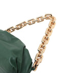 Pre-Loved The Chain Pouch Shoulder Bag Leather with Gold Hardware, Green