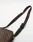 Pre-Loved Olav PM Crossbody Bag Damier Canvas Coated with Gold Hardware PM, Brown