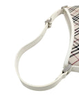 Pre-Loved Nova Check Hobo Shoulder Bag Nova Check Coated Canvas Small with Silver Hardware, Beige Multicolor