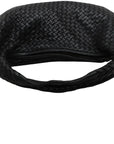 Pre-Loved Veneta Shoulder Bag Intrecciato Leather Medium with Gold Hardware, Black