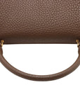 Pre-Loved Trapeze Handbag Leather Medium with Gold Hardware, Brown/Black/Blue