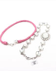 Pre-Loved Crystal Matelassé Shoulder Bag Matelassé Leather with Silver Hardware, Pink