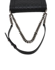 Pre-Loved Boy Shoulder Bag Quilted Leather New Medium with Aged Silver Hardware, Black