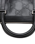 Pre-Loved GG Embossed Briefcase Leather with Silver Hardware, Black