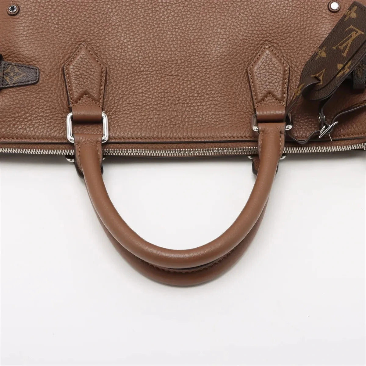 Pre-Loved Tote Tote Leather with Silver Hardware, Brown