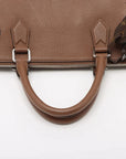 Pre-Loved Tote Tote Leather with Silver Hardware, Brown