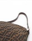 Pre-Loved Mamma Baguette Shoulder Bag Zucca Coated Canvas with Silver Hardware, Brown