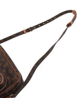 Pre-Loved Nil Crossbody Bag Monogram Coated Canvas with Gold Hardware, Brown