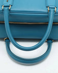 Pre-Loved Amazona Handbag Leather Small with Gold Hardware, Blue