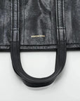 Pre-Loved Barbes East-West Shopper Tote Leather Small with Silver Hardware, Black