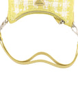 Pre-Loved Re-Edition 2005 Shoulder Bag Crochet Raffia Gingham Mini with Silver Hardware, Yellow and White
