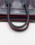 Pre-Loved Luggage Nano Handbag Leather Nano with Silver Hardware, Navy