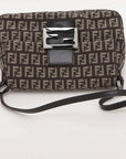Pre-Loved Mamma Baguette Shoulder Bag Zucchino Coated Canvas with Silver Hardware, Brown