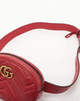 Pre-Loved GG Marmont Belt Bag Quilted Leather with Aged Gold Hardware, Red