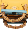 Pre-Loved Diana Bamboo Tote Leather Mini with Gold Hardware, Yellow