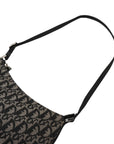 Pre-Loved Trotter Shoulder Bag Trotter Coated Canvas with Silver Hardware, Black