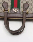 Pre-Loved Ophidia Tote GG Supreme Canvas Coated Small with Gold Hardware, Beige/Ebony