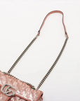 Pre-Loved GG Marmont Shoulder Bag Quilted Sequins Mini with Silver Hardware, Pink