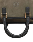 Pre-Loved Amazona Handbag Suede 28 with Gold Hardware, Olive Green
