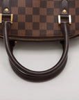 Pre-Loved Ribera MM Handbag Damier Coated Canvas MM with Gold Hardware, Brown