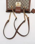 Pre-Loved Padlock Tote Monogram Coated Canvas Small with Gold Hardware, Beige Ebony