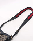 Pre-Loved GG Canvas Bucket Bag Crossbody Bag GG Monogram Coated Canvas Mini with Gold Hardware, Navy / Beige
