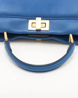 Pre-Loved Peekaboo Handbag Leather Mini with Gold Hardware, Blue