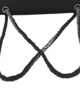 Pre-Loved 2.55 Reissue Double Flap Shoulder Bag Quilted Jersey 226 with Aged Silver Hardware, Black