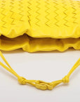 Pre-Loved Intrecciato Bulb Shoulder Bag Intrecciato Leather Small with Gold Hardware, Yellow