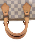 Pre-Loved Speedy Handbag Damier Coated Canvas 25 with Gold Hardware, Cream