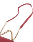 Pre-Loved Flap Bag Shoulder Bag Quilted Leather Mini with Gold Hardware, Red