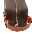 Pre-Loved Dopp Kit Pochette Monogram Coated Canvas with Gold Hardware, Brown