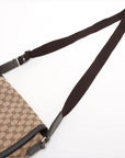 Pre-Loved GG Messenger Crossbody Bag Monogram Coated Canvas with Silver Hardware, Beige/Ebony