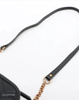 Pre-Loved GG Marmont Matelassé Crossbody Bag Quilted Leather Mini with Aged Gold Hardware, Black
