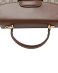 Pre-Loved Horsebit 1955 Handbag Monogram Coated Canvas with Gold Hardware, Beige/Brown