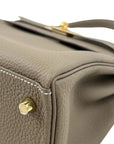 Pre-Loved Kelly Handbag Leather 28 with Gold Hardware, Etoupe