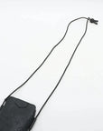Pre-Loved Phone Pouch Crossbody Bag Monogram Leather with Black Hardware, Black