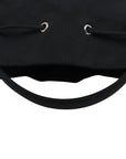 Pre-Loved Wheel Drawstring Bucket Bag Nylon XS with Silver Hardware, Black