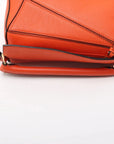 Pre-Loved Puzzle Handbag Leather Mini with Gold Hardware, Orange