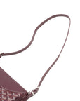 Pre-Loved Belvédère Crossbody Bag Goyardine Coated Canvas PM with Silver Hardware, Burgundy