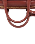 Pre-Loved Bowling Bag Handbag Leather Mini with Gold Hardware, Rust