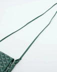 Pre-Loved Plumet Crossbody Bag Goyardine Chevron Coated Canvas with Silver Hardware, Green