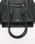 Pre-Loved Luggage Tote Leather Micro with Gold Hardware, Black