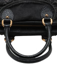 Pre-Loved Neo Cabby Handbag Monogram Denim MM with Aged Gold Hardware, Black