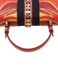 Pre-Loved Sylvie Handbag Monogram Leather Medium with Gold Hardware, Red