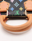 Pre-Loved Alma Handbag Monogram Coated Canvas PM with Gold Hardware, Black Multicolor