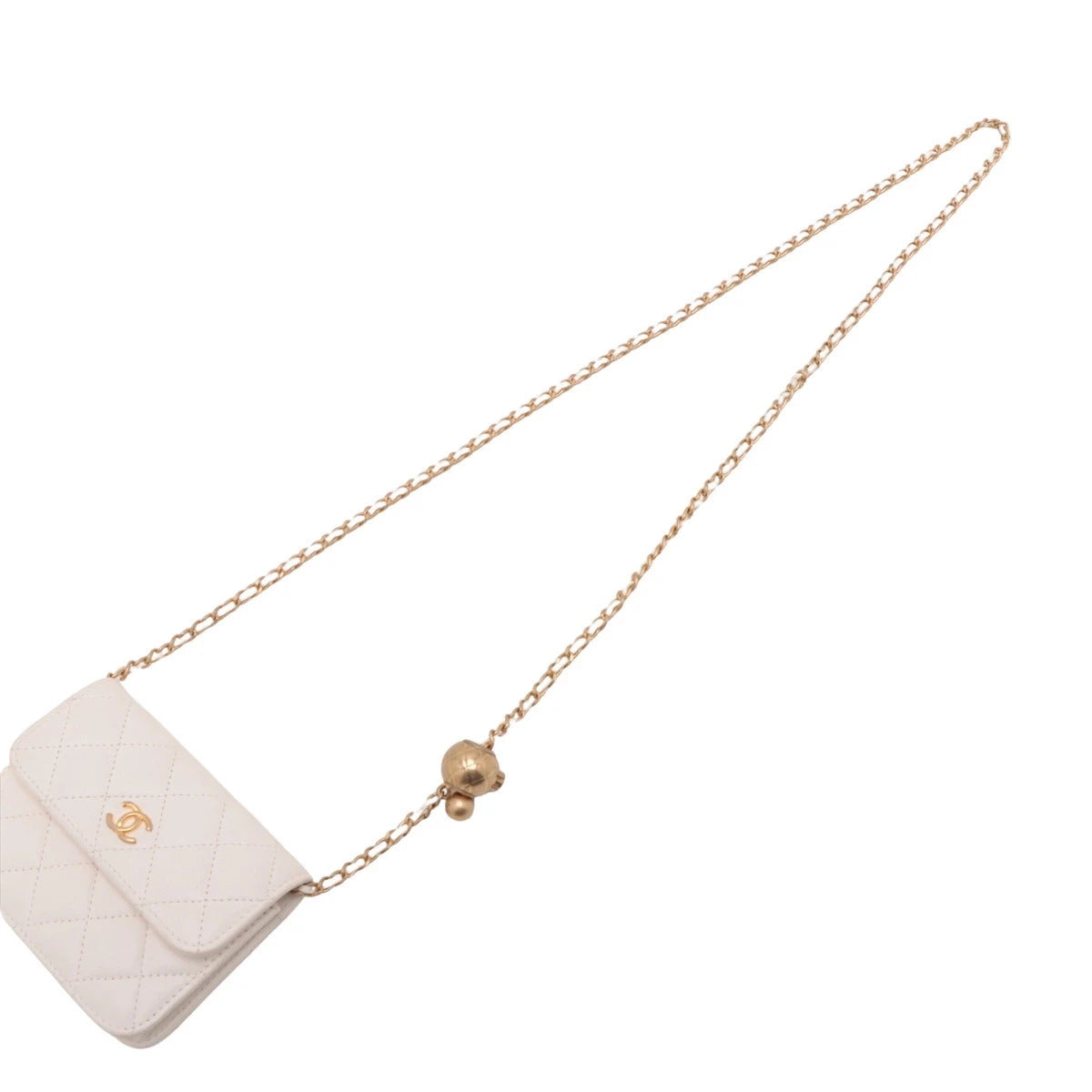 Pre-Loved Quilted Chain Clutch with Chain Crossbody Bag Quilted